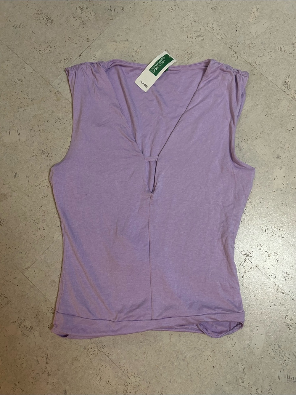 United Colors Of Benetton Lavender Sleeveless V-Neck body suit Tank